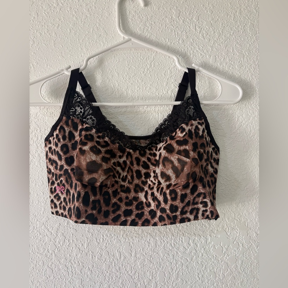 Ruby Ribbon Heritage Lace Demiette Leopard Lightweight Bra